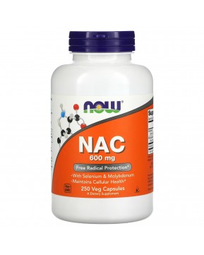 NOW Foods, NAC (N-ацетилцистеин), 600 мг, 250 вегетарианских капсул